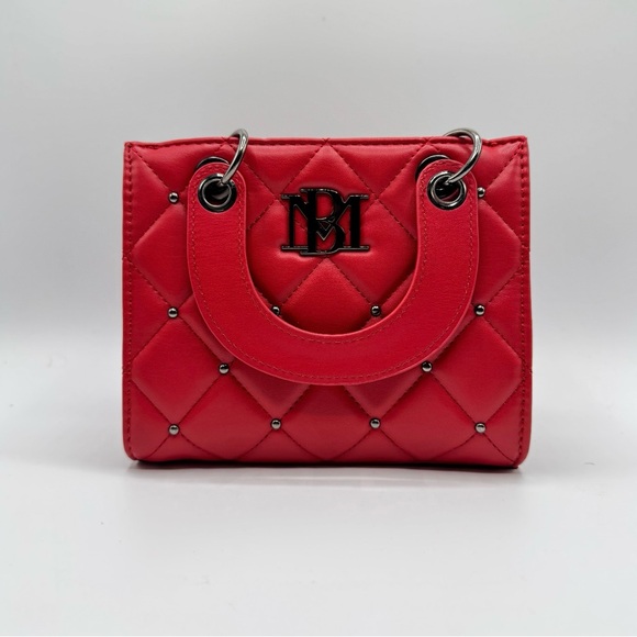 Badgley Mischka Handbags - Quilted Badgley Mischka Small Quilted Hand Tote w/Studs (BM-4153 Red)